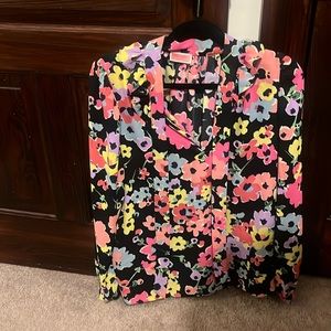 Kate Spade navy blue floral blouse